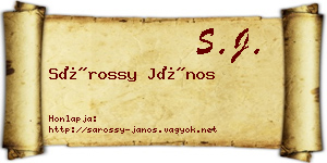 Sárossy János névjegykártya