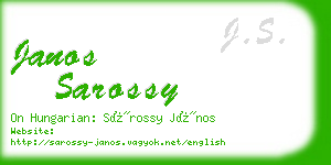 janos sarossy business card